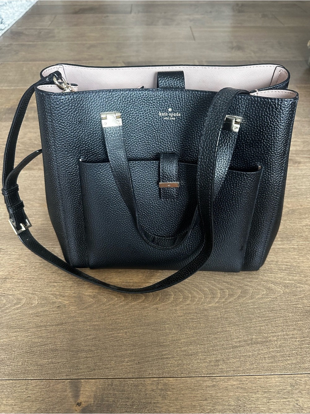 Kate Spade Black Pebbled Leather Tote Bag